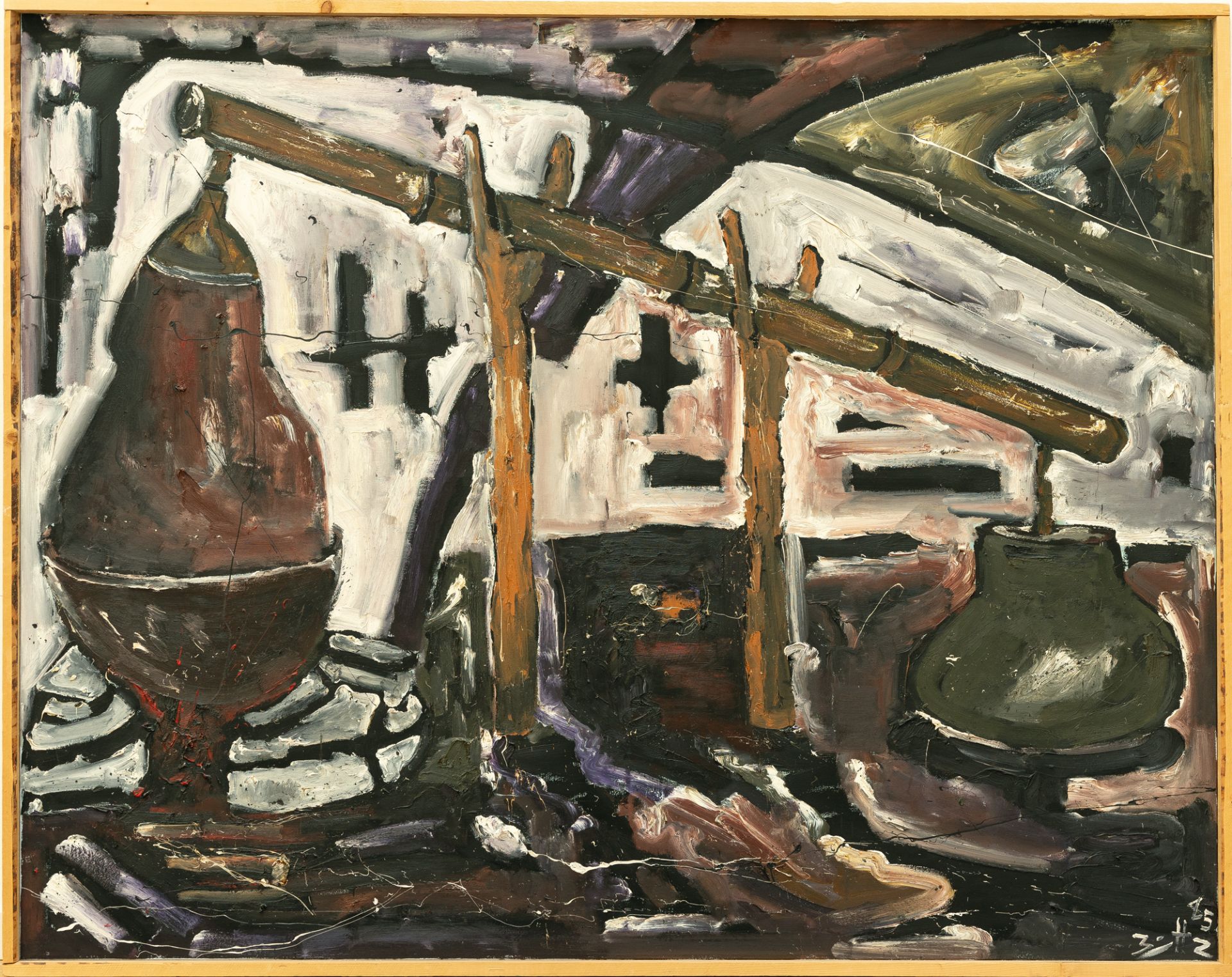 Werner Büttner (1954 Jena) – Untitled ("Schnaps zum Abschied, Südostasien").Oil on canvas. (19)85. - Image 4 of 4