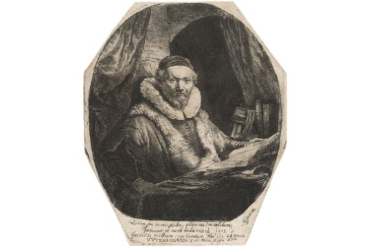 Rembrandt Harmensz. van Rijn – Jan Uytenbogaert, Prediger der Remonstranten (Jan Uytenbogaert, Preac - Bild 1 aus 3