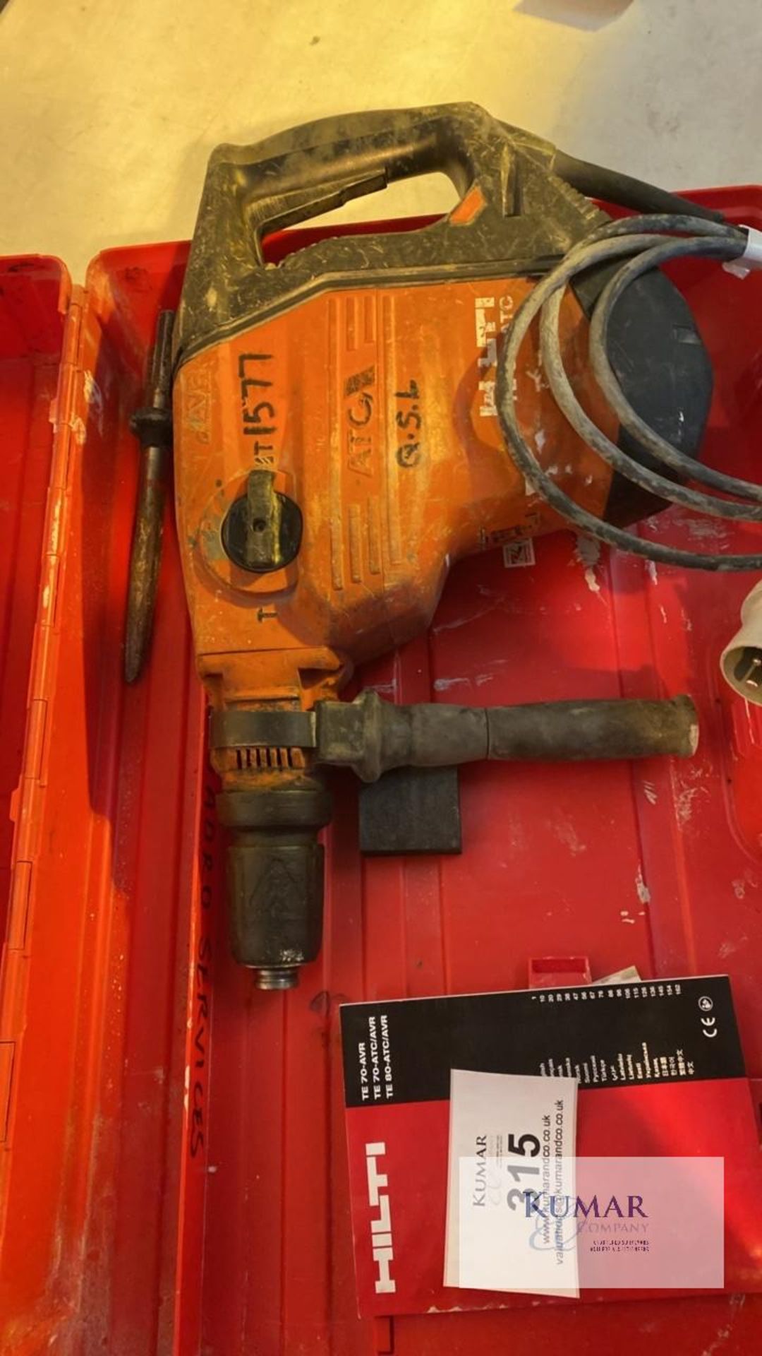 Hilti TE80-ATC/AVR 110 Volt Hammer Drill / Breaker with Carry Case - Image 2 of 3