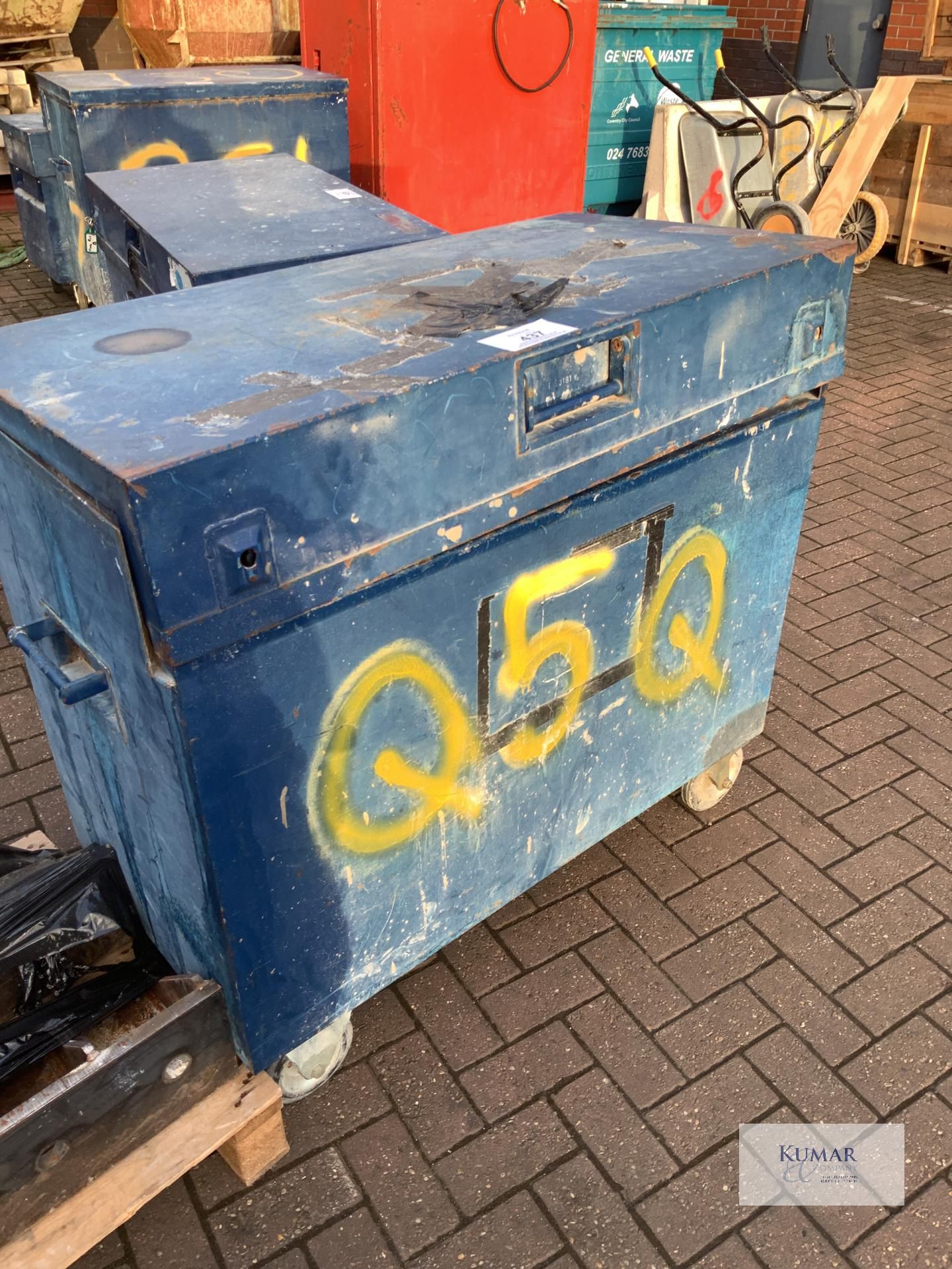 Site safety box on casters with keys