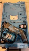 Makita JR102D 10.8 Volt Reciprocating Saw, Serial No. 029586 with Charger, Battery & Carry Case