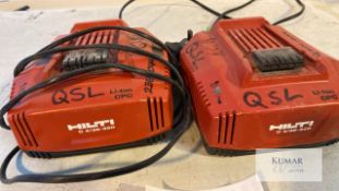 2: Hilti C4/36-350 Battery Chargers, Serial No. 231160449 & Serial No.250980851 (09/2018) & 1: Hilti