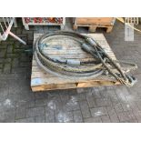Pallet containing quantity of braided wire rope