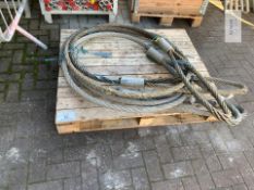 Pallet containing quantity of braided wire rope