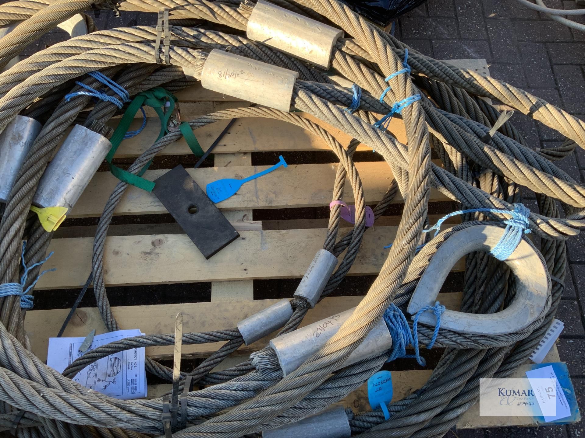 Pallet of Braided Steel Wire Lifting Cables - Mixed SWL Ratings - Image 7 of 14