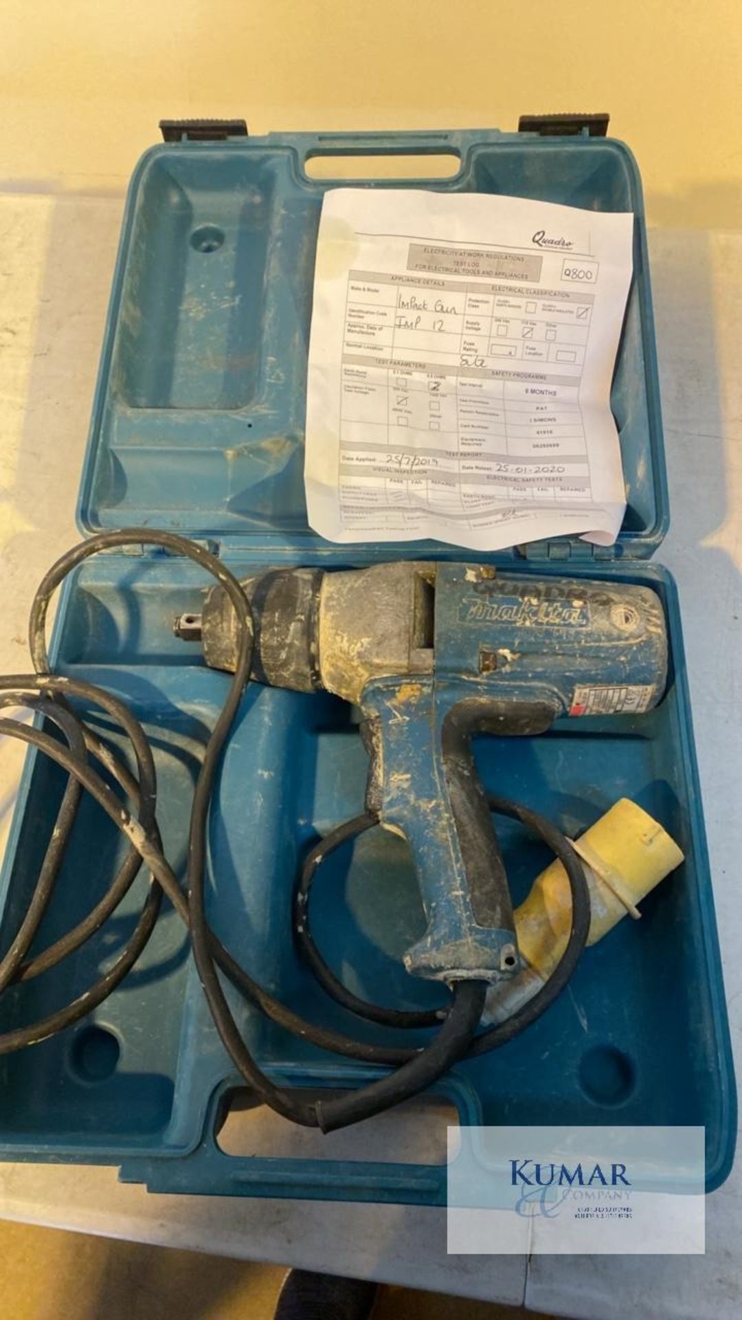 Makita TWO350 110 Volt 1/2" Impact Wrench, 400 Watt, Serial No.84075 (2007) with Carry Case - Image 2 of 4