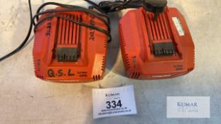 2: Hilti C4/36-350 Battery Chargers, Serial No. 170580199 (2018) & Serial No.050491146 (2019)