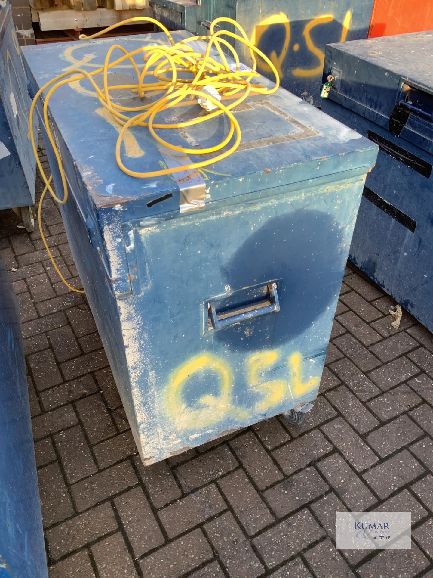 Site safety box on casters with keys