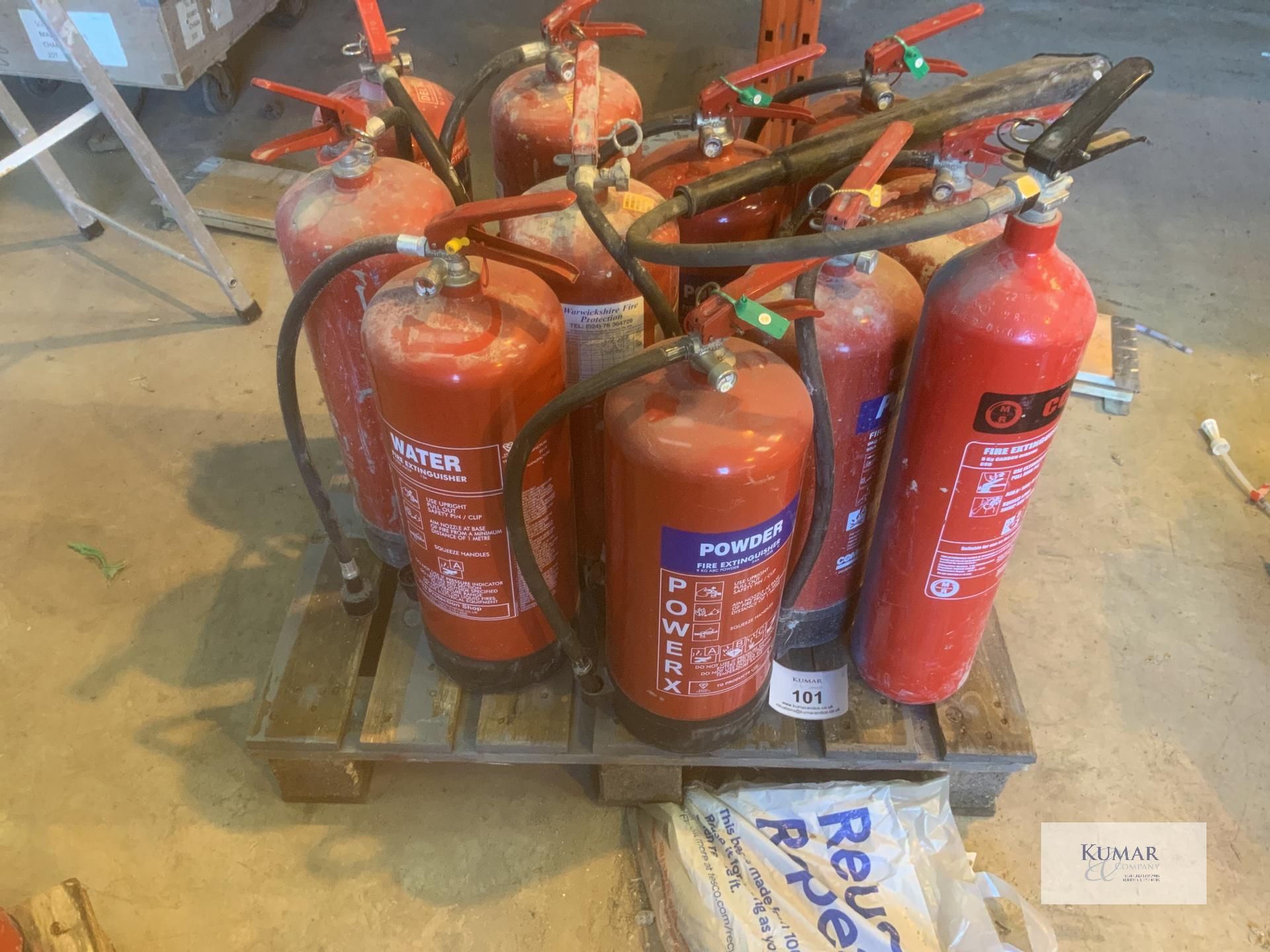 11: fire extinguishers : water :powder : co2 - Image 2 of 4