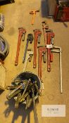 Larege Quantity of Adjustable Wrenches & Clamps