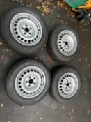 Set of 4 VW Transporter Steel Wheels & New Tyres