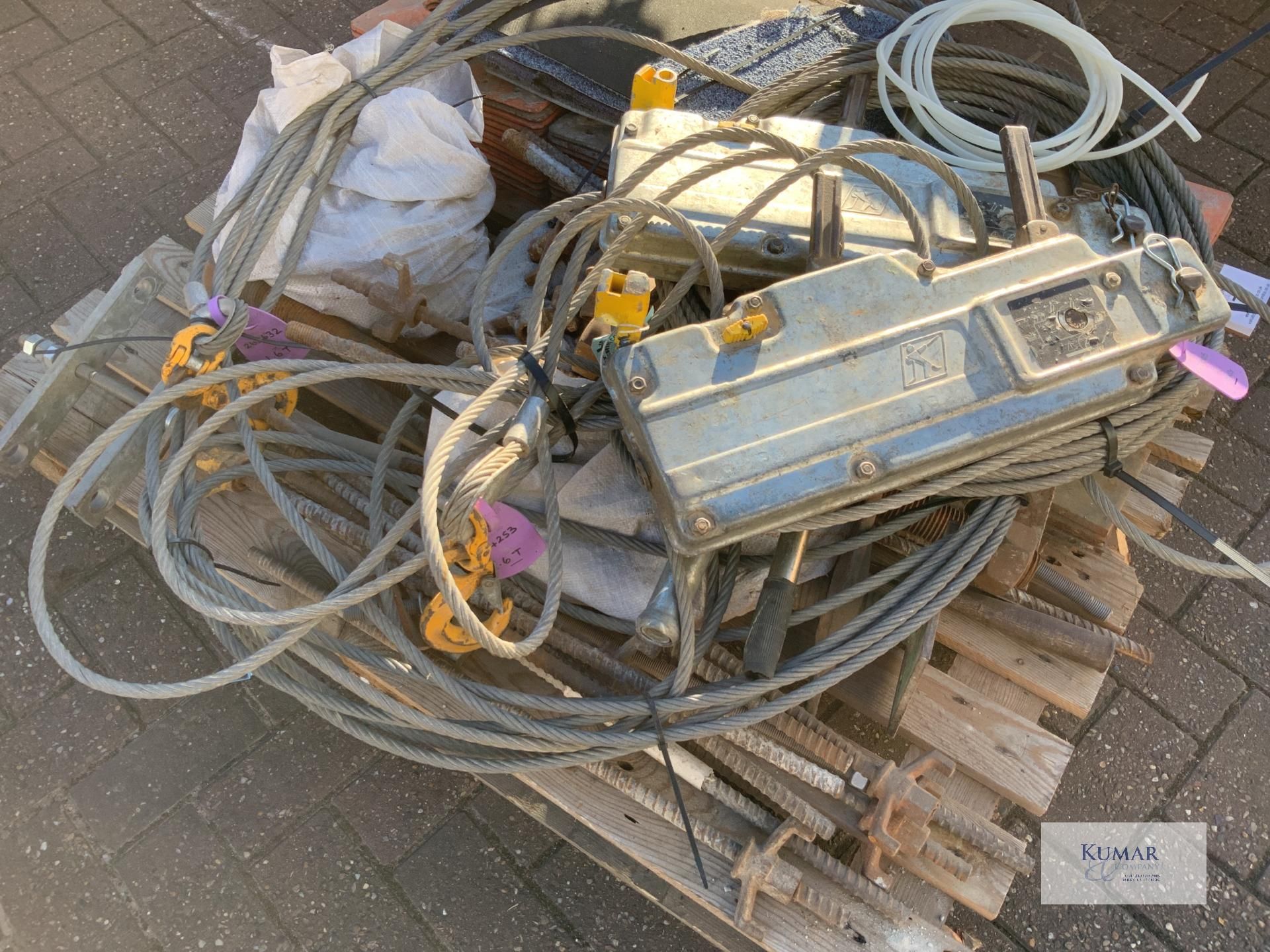 Pallet containing quantity of braided wire cable and pulleys - Image 4 of 6