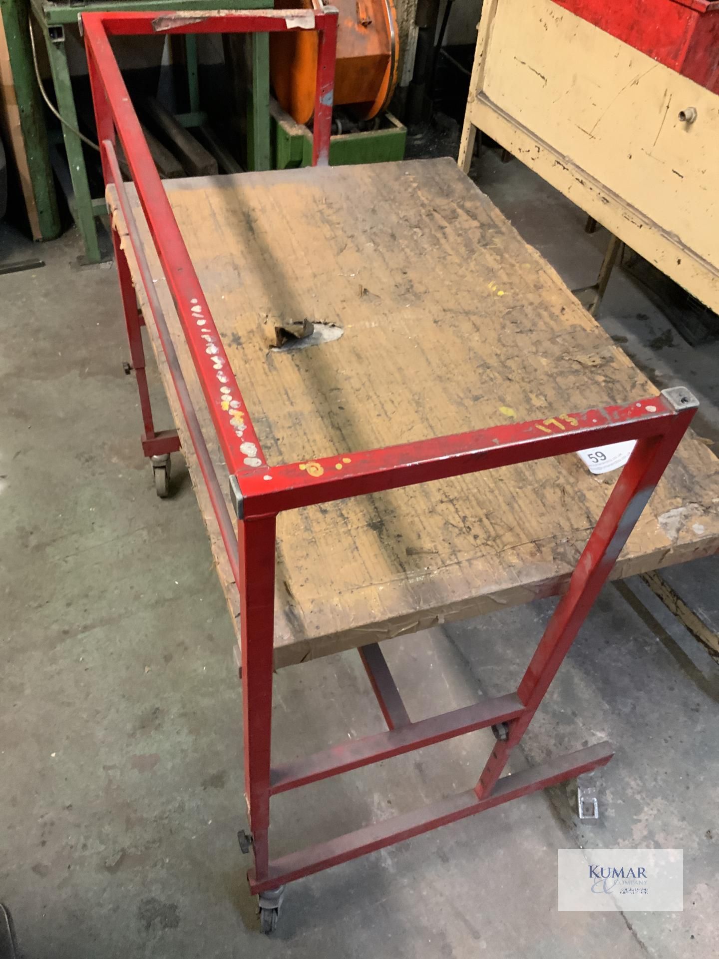 Steel frame bench on casters  Collection Day – Tuesday 27th February Unit 4 Goscote Industrial - Image 2 of 4