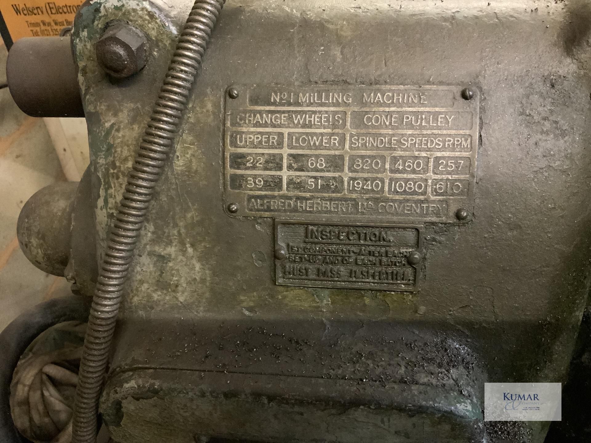 Alfred Herbert No1 Horizontal Milling Machine Collection Day – Tuesday 27th February Unit 4 - Image 5 of 9