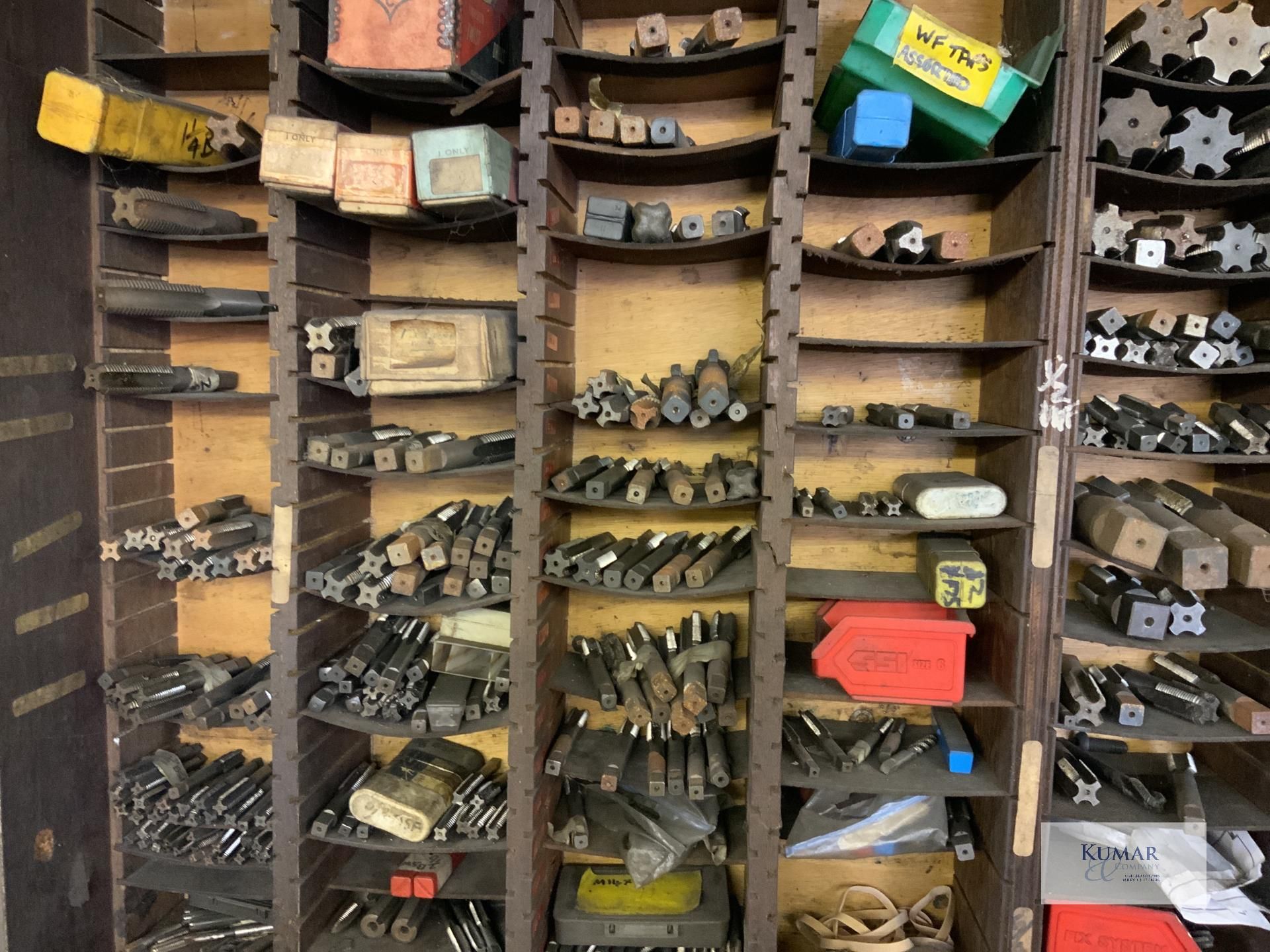 Cabinet containing , taps, stamps  Collection Day – Tuesday 27th February Old Birchills Wharf, Old - Image 3 of 8