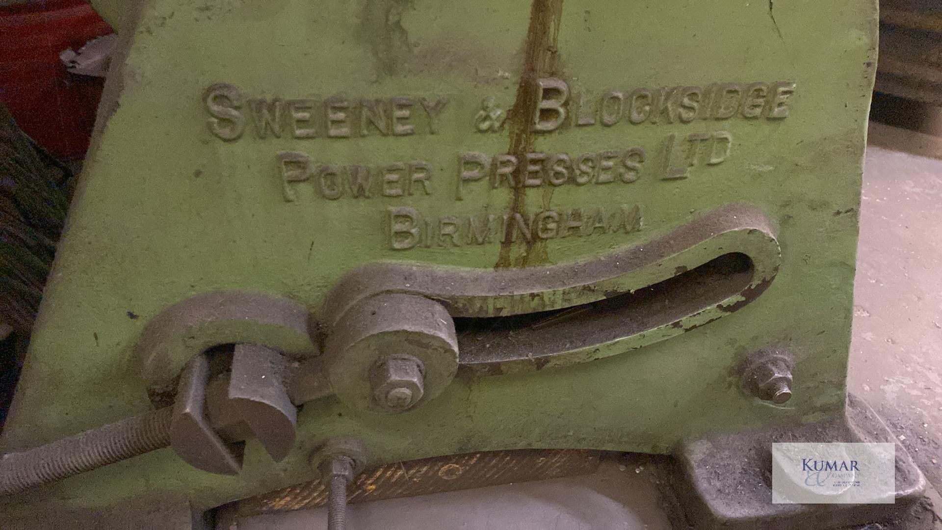 Sweeney & BlockSide No. 9 Inclinable C Frame Press. Approx 30 Tonne (Please note- Buyer is - Image 4 of 6
