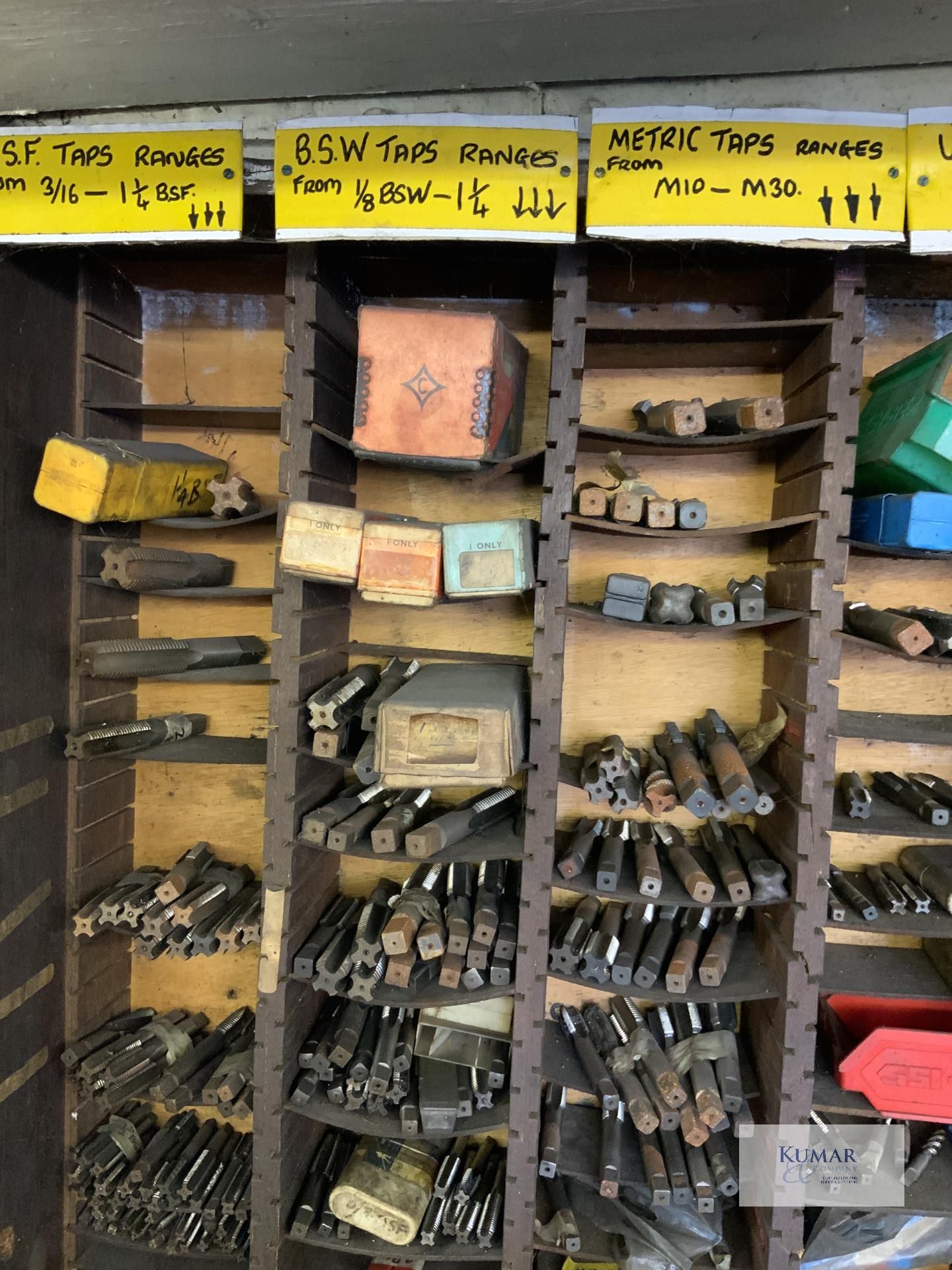 Cabinet containing , taps, stamps  Collection Day – Tuesday 27th February Old Birchills Wharf, Old - Image 5 of 8