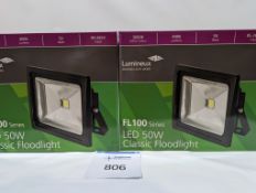 Pair of LED Flood Lights 50W IP65 3000K 400603BL