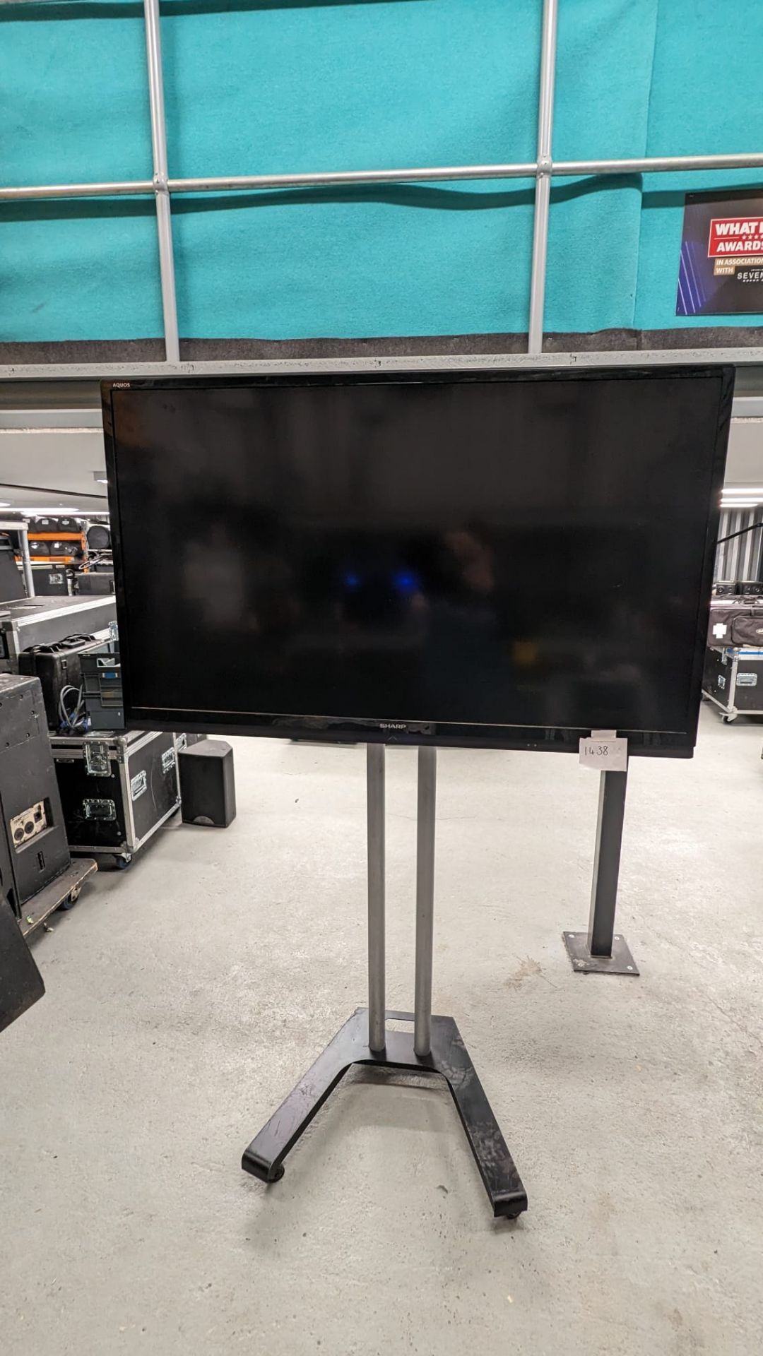 Pair of 60'' Sharp Aquos LED TV's in Flightcase with K base Stands.