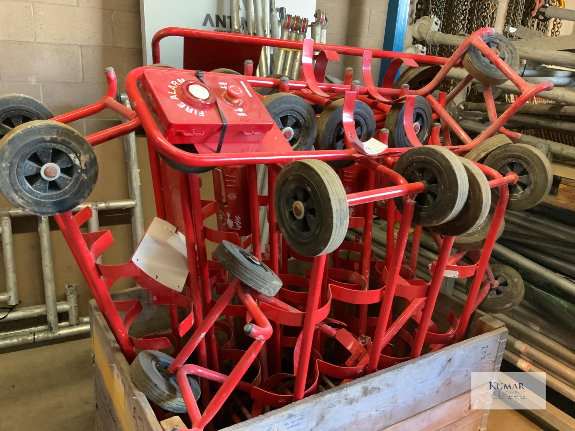 Approximately: 12: Fire extinguishers trolleys : some with fire alarms attached - Image 2 of 5