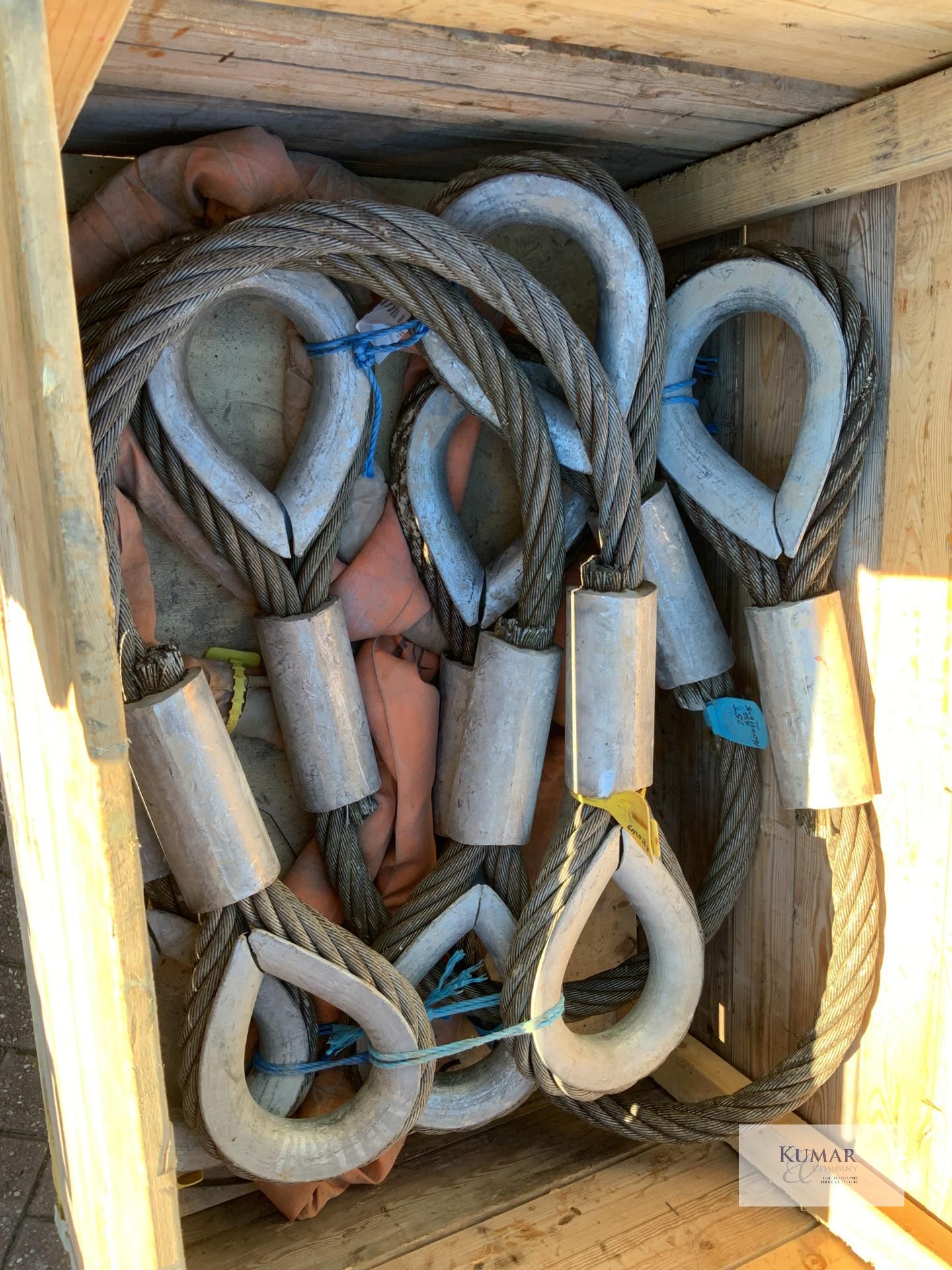 Box containing 4: braided wire lifting cable: 25 tonnes capacity each - Image 2 of 5