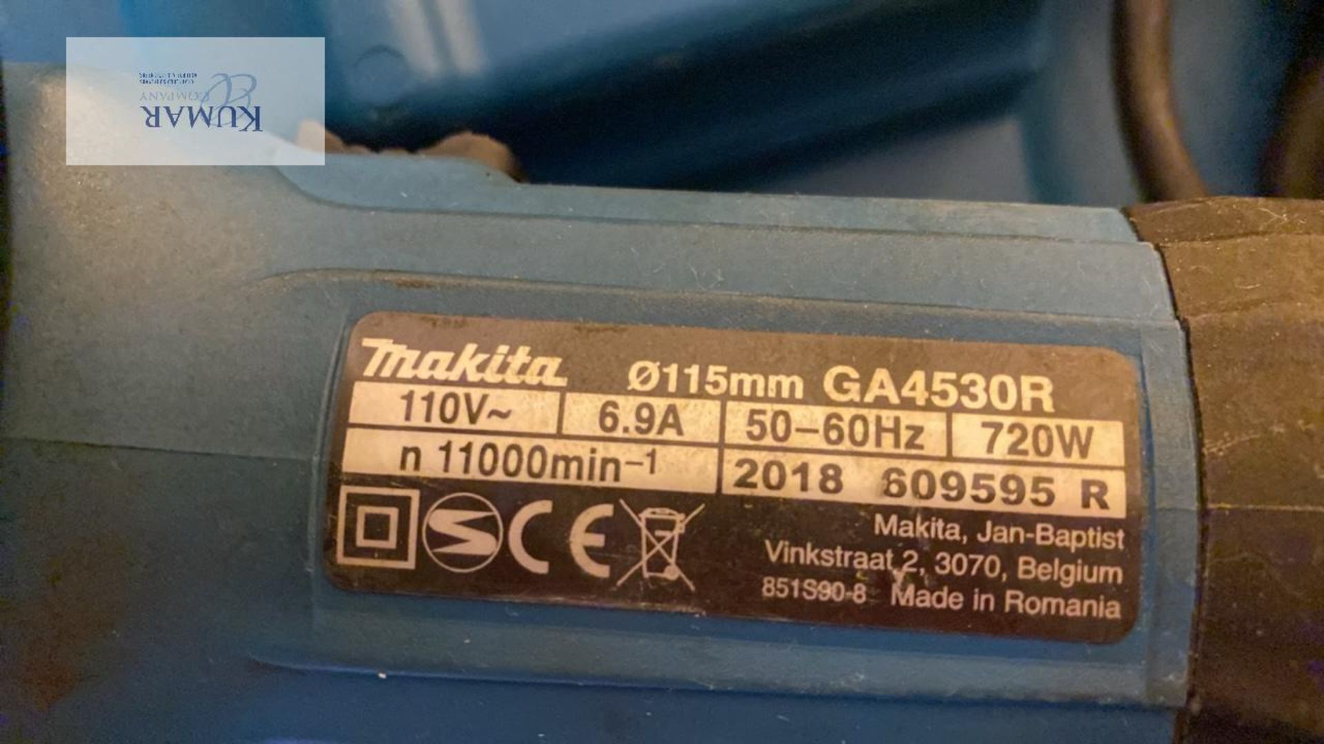 Makita GA4530R 110 Volt Angle Grinder with Carry Case - Bild 5 aus 5