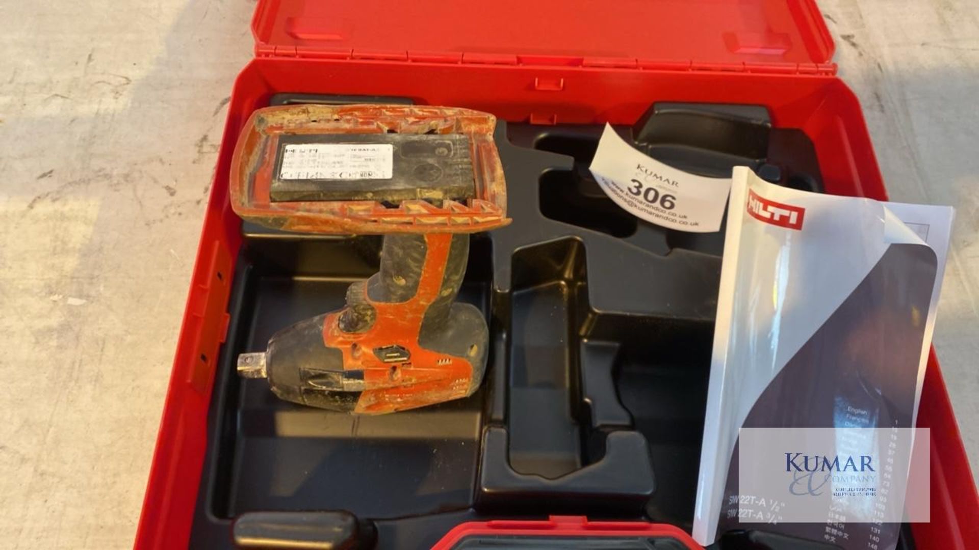Hilti 1/2" Impact Gun (no battery) in Carry Case - Image 5 of 5