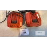 2: Hilti C4/36-350 Battery Chargers, Serial No. 170580199 (2018) & Serial No.050491146 (2019)