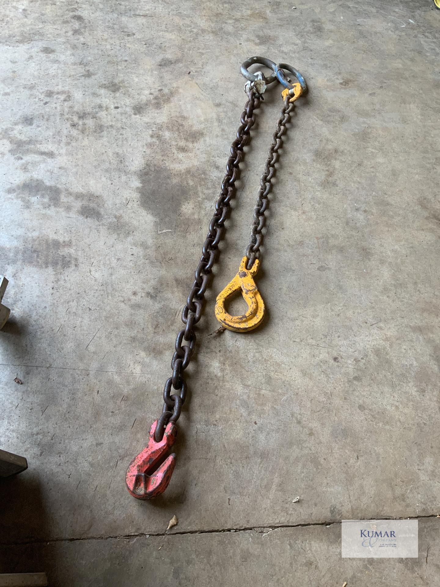 2: Single leg lifting chains No1- 1 metre 8.5 tonne 16 mm diametre No-2 1.5 metre. 11.5 tonne.19mm - Image 2 of 4