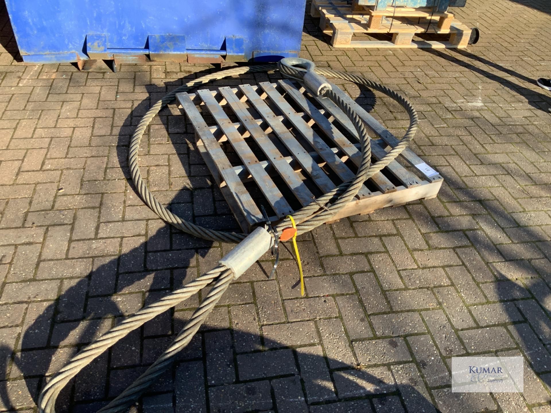 Pallet containing 25 tonnes braided wire lifting cable