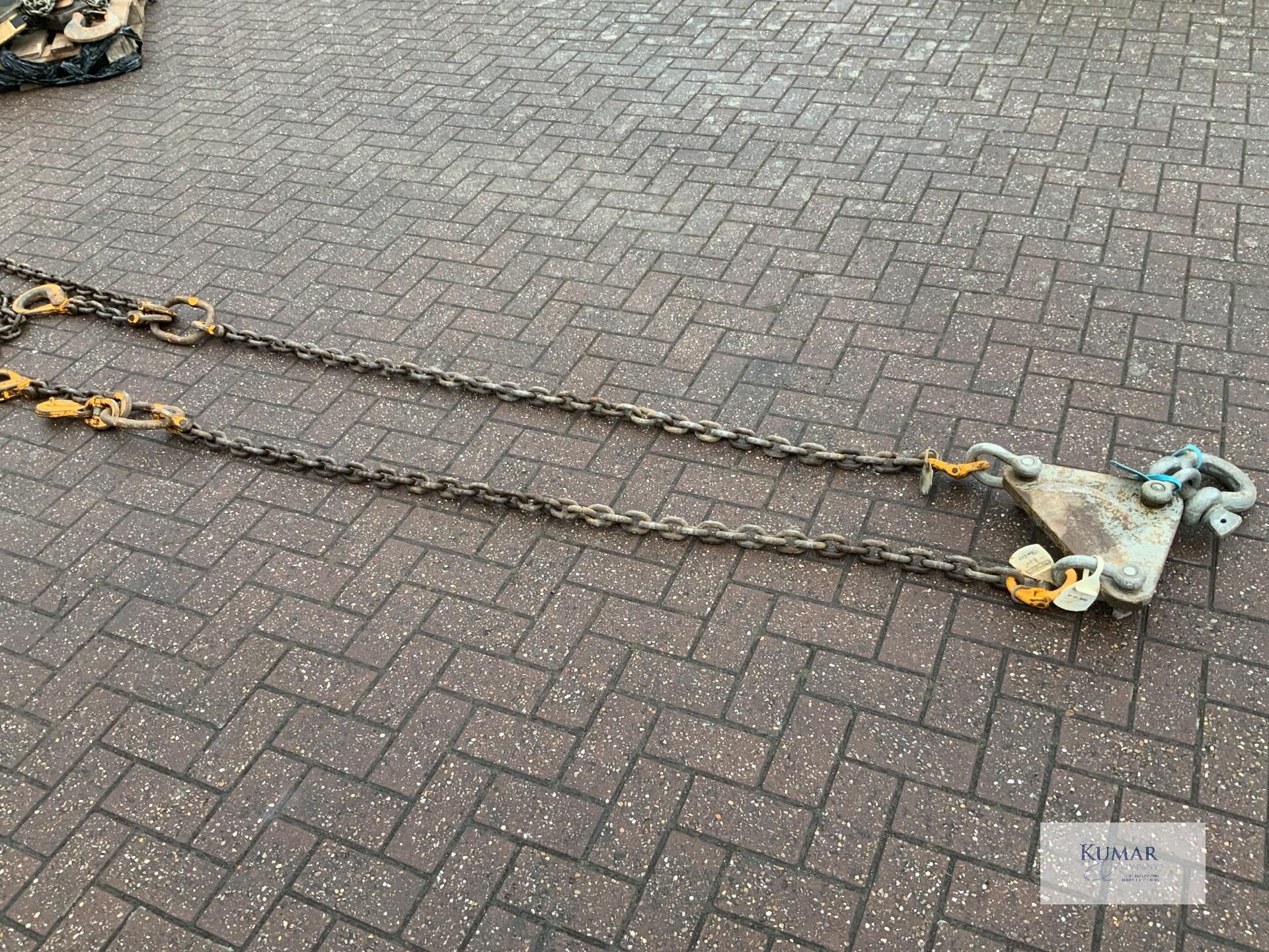 1: 2 leg with spreader bar. 5.3 tonne. 2 metre with attached chains - Image 4 of 5
