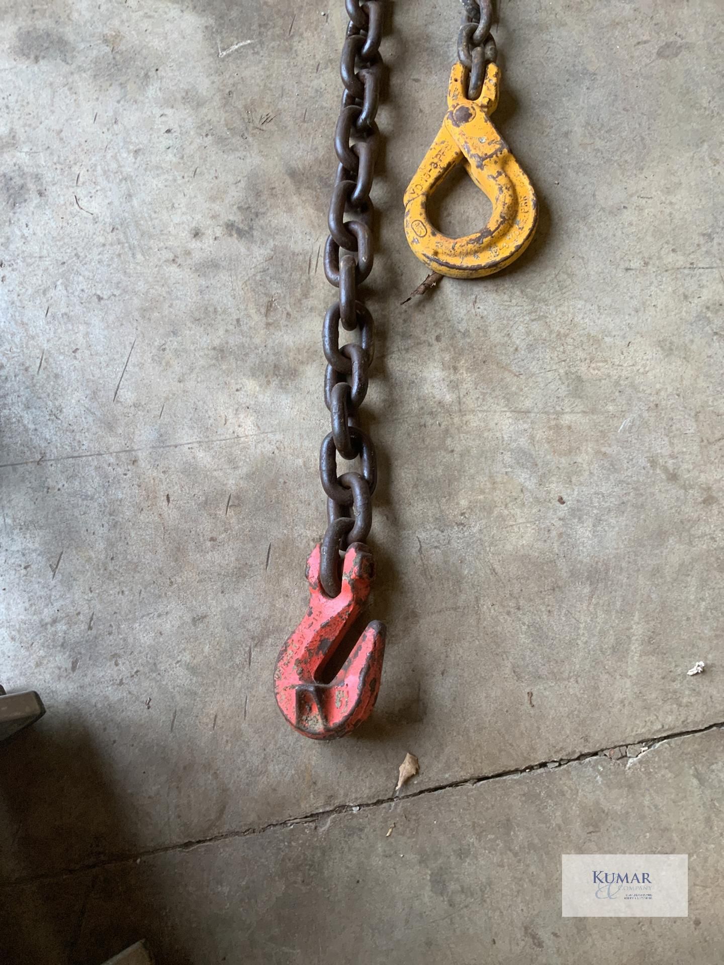 2: Single leg lifting chains No1- 1 metre 8.5 tonne 16 mm diametre No-2 1.5 metre. 11.5 tonne.19mm - Image 3 of 4