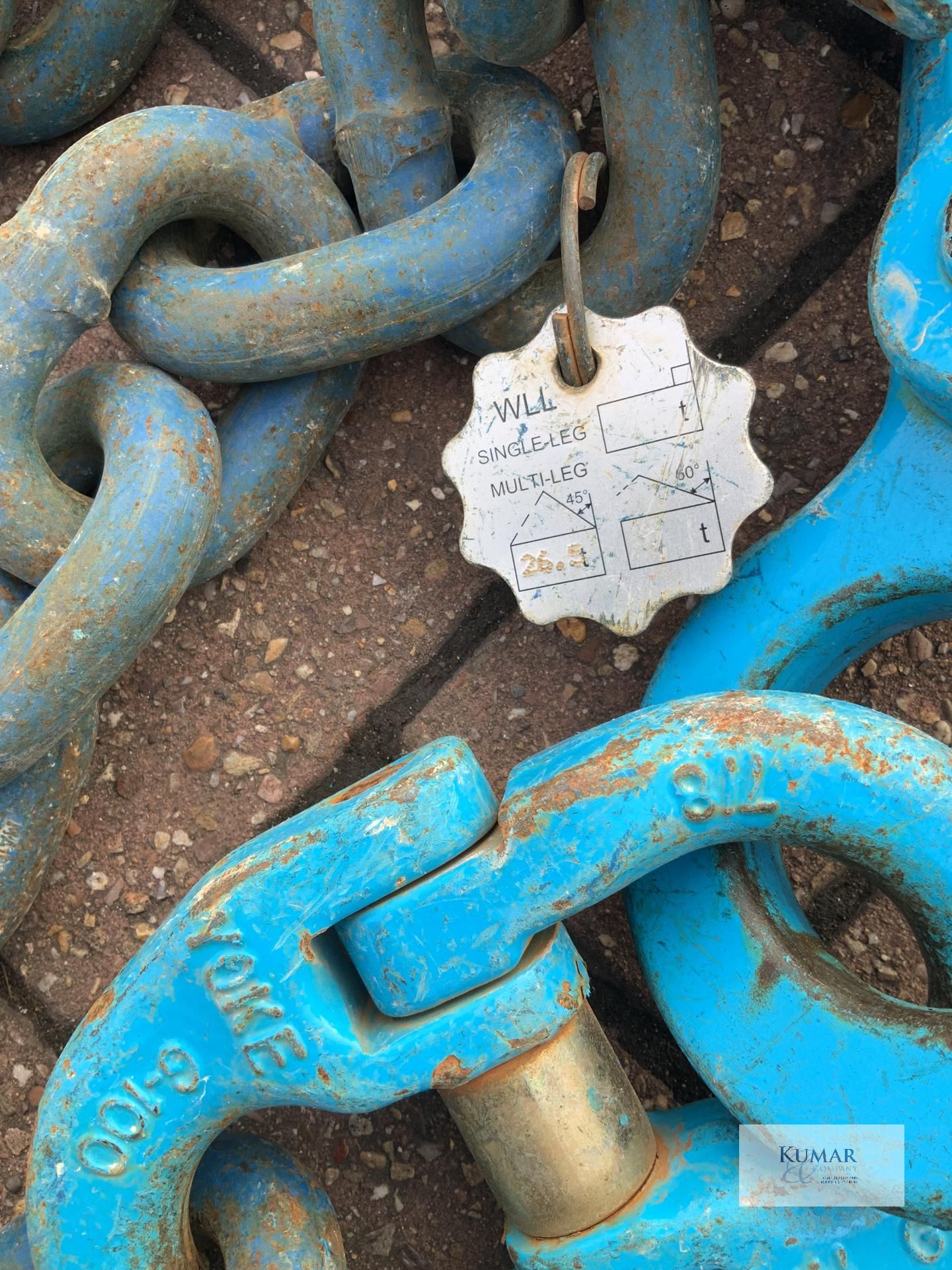 2 leg 26.5 tonne 22mm diameter lifting chain - Image 6 of 6