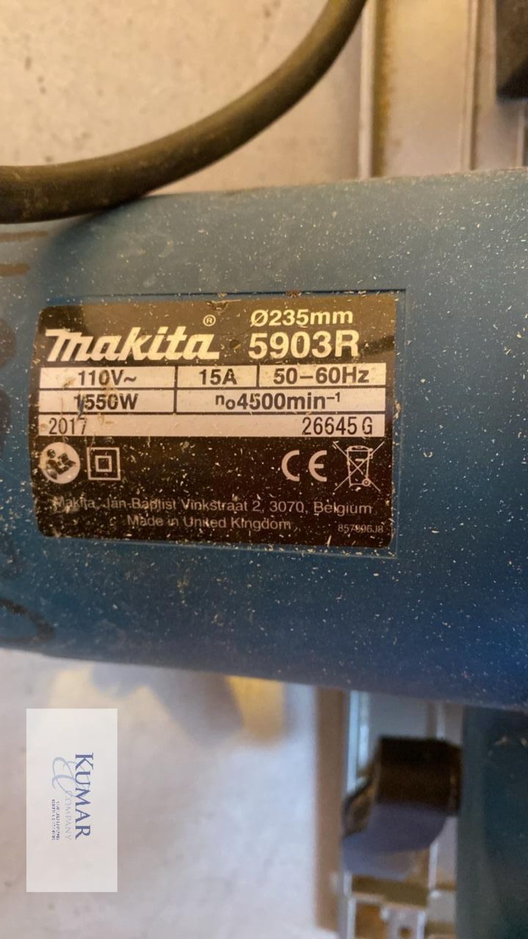 Makita 5903R 110 Volt Circular Saw, Serial No.26645G (2017) 235mm Diameter - Bild 3 aus 5