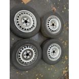Set of 4 VW Transporter Steel Wheels & Part Worn 205/65 R16C Tyres