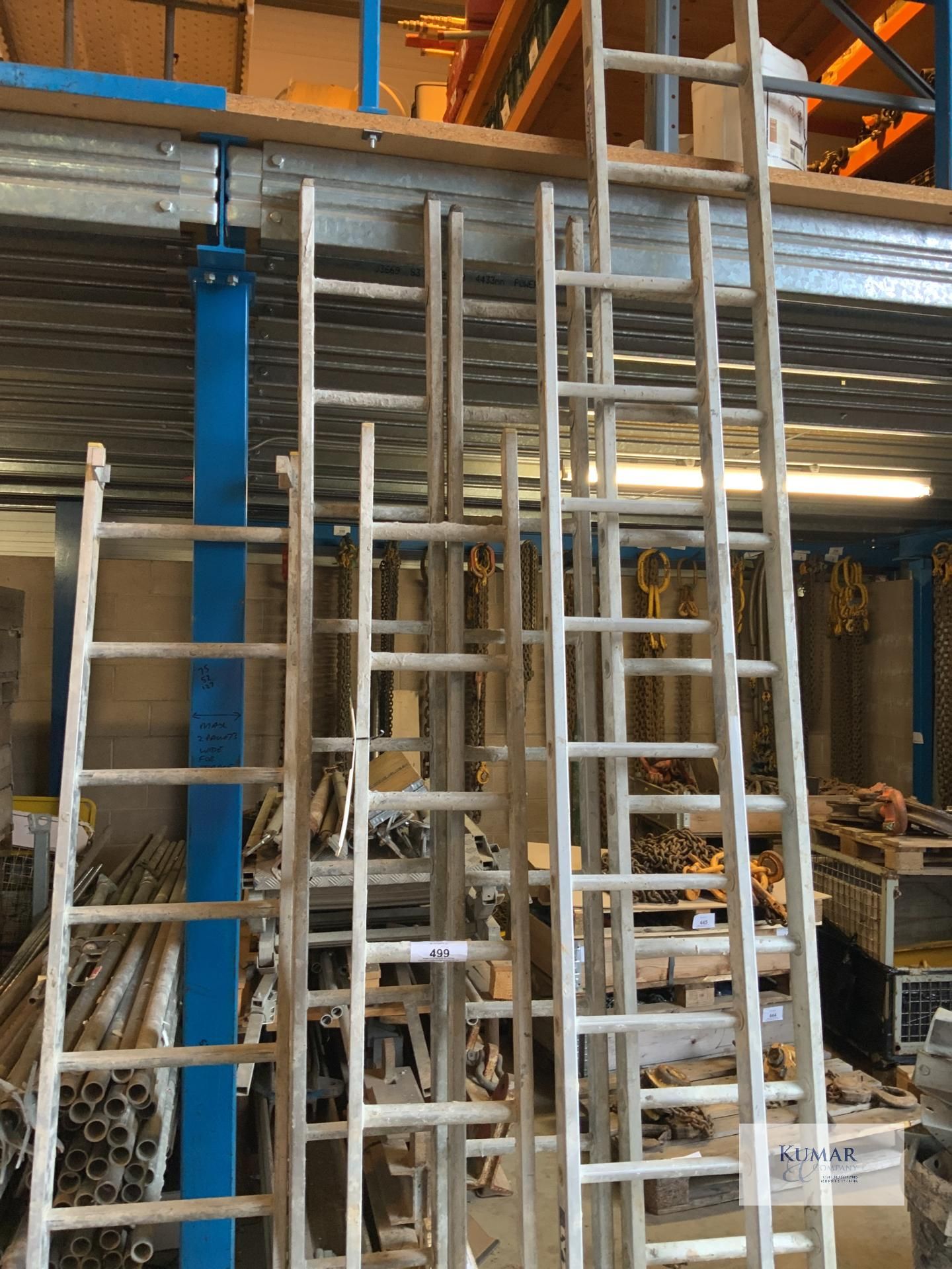 6: single leaning ladders 2-4 m in height - Image 2 of 3