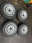 Set of 4 VW Transporter Steel Wheels & New Bridgestone Duravis R660 Eco 205/65R16 Tubeless Radial