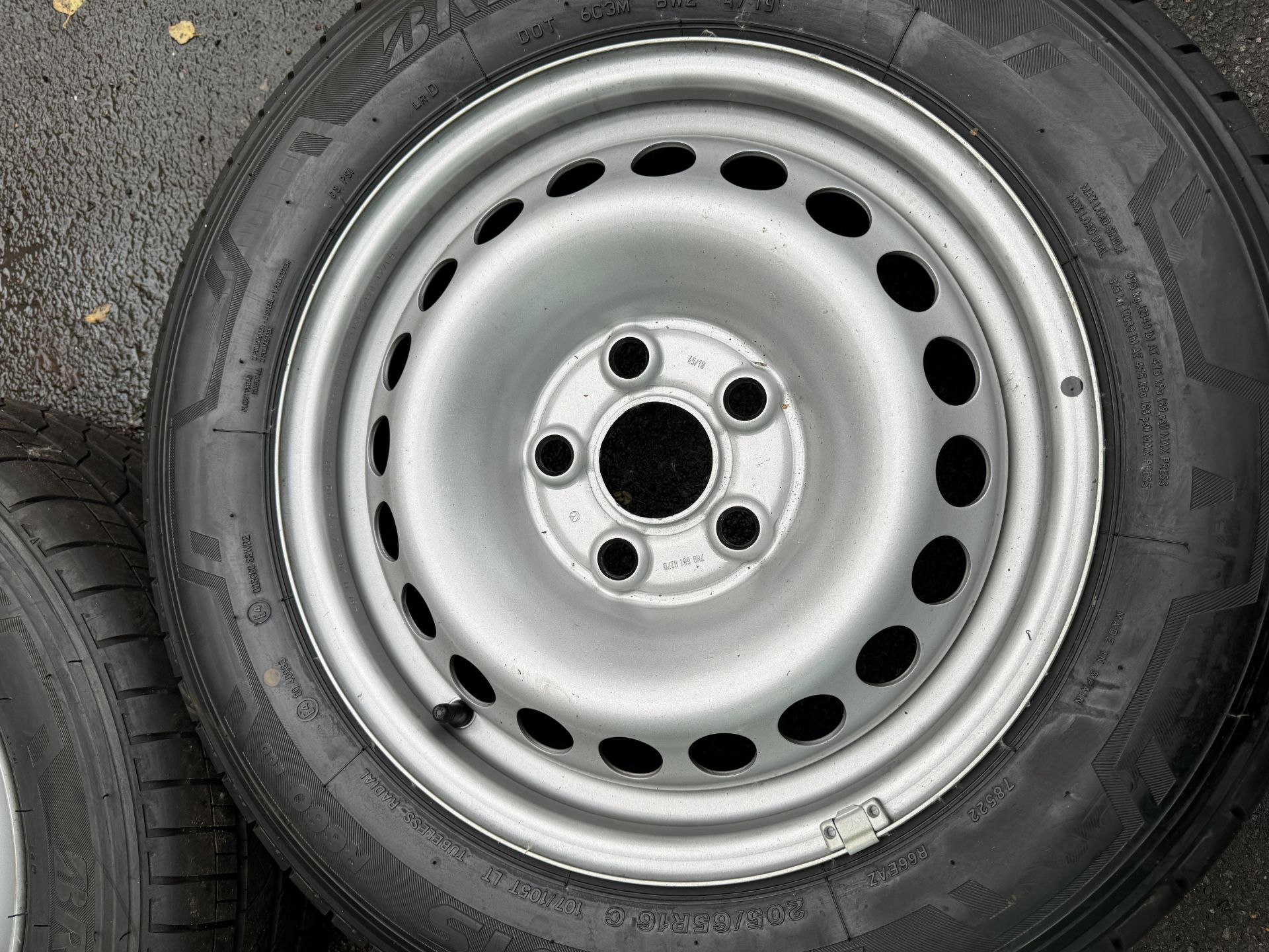 Set of 4 VW Transporter Steel Wheels & New Bridgestone Duravis R660 Eco 205/65R16 Tubeless Radial - Image 20 of 51