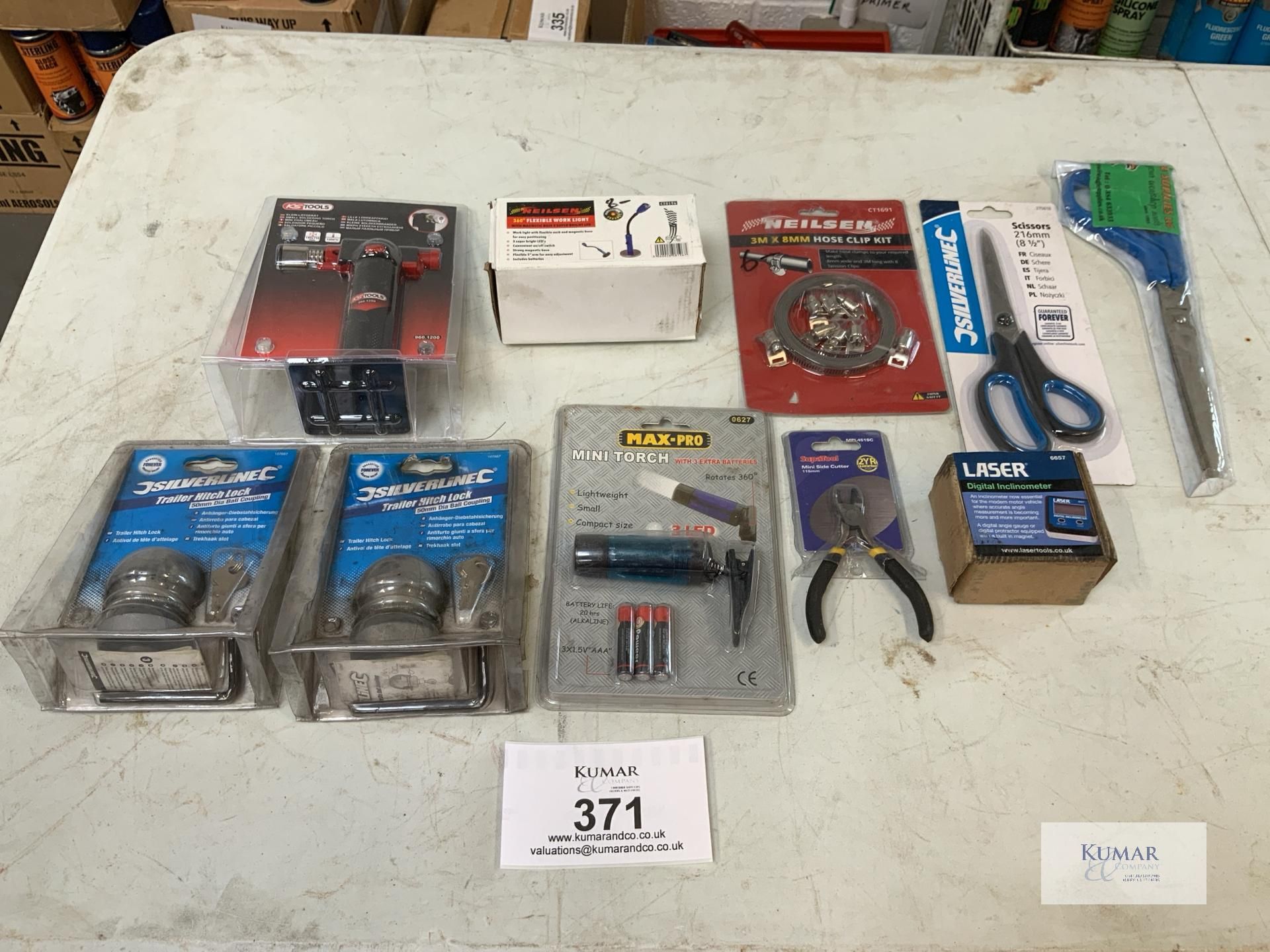 Assortment of Tools To include Trailer Hitch Lock, Digital Inclinometer Soldering Tool - Image 4 of 4