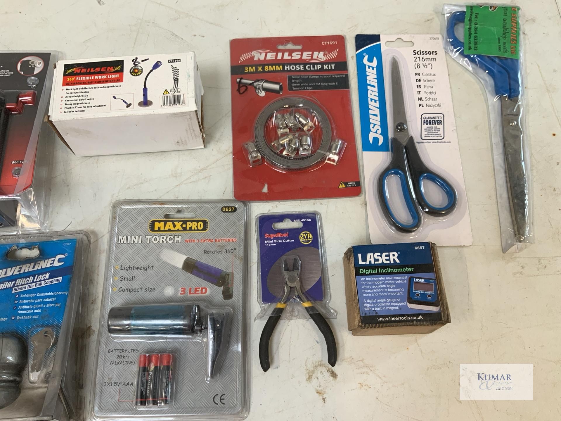 Assortment of Tools To include Trailer Hitch Lock, Digital Inclinometer Soldering Tool - Image 3 of 4