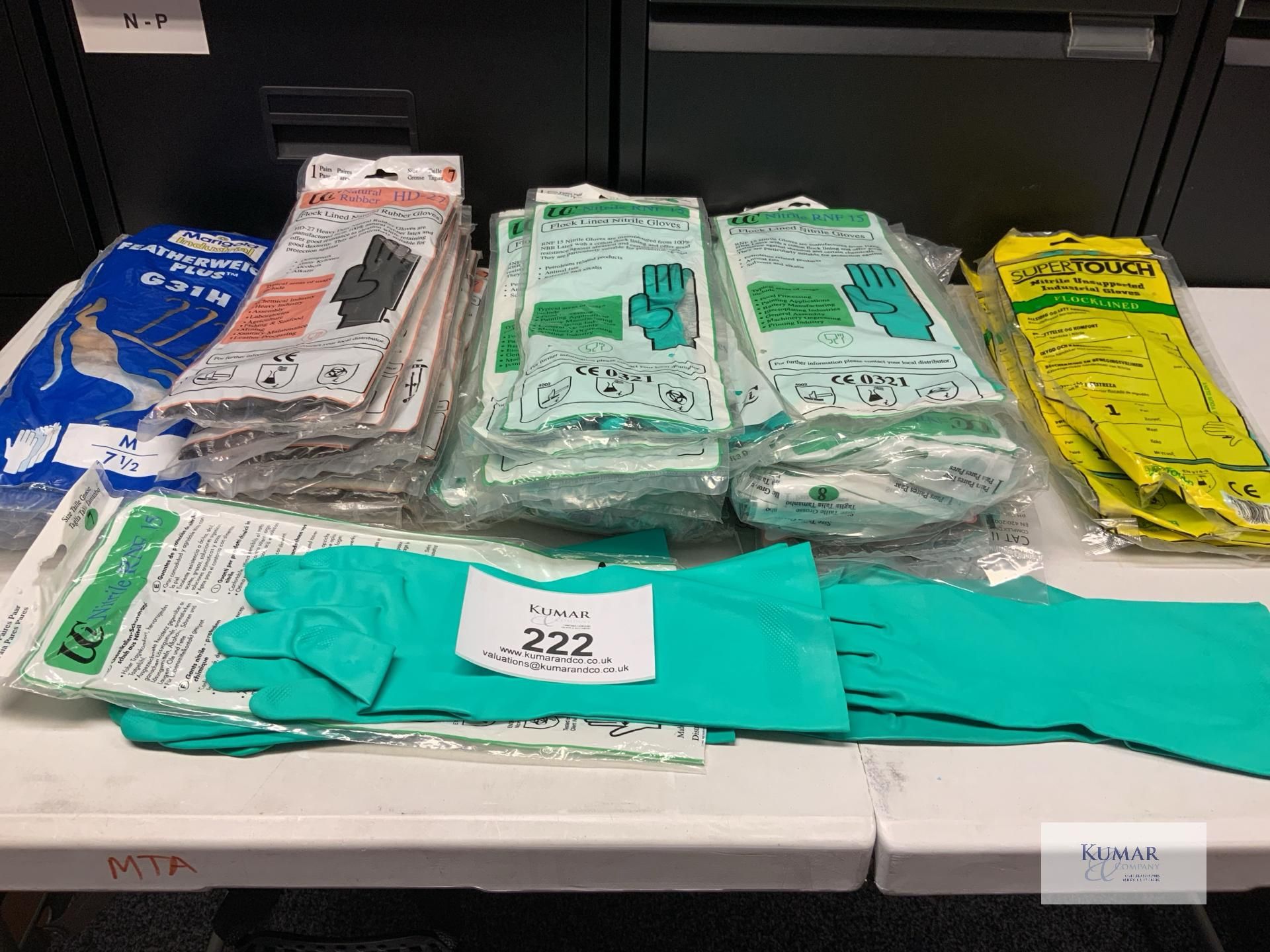 Quantity of Flocklined Rubber Gloves to include UCI Nitrile RNF 15, HD-27, Supertouch & Marigold. - Image 5 of 5