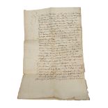 Urkunde aus dem Jahr 1593 von Georg Krayss, Besitzer des Hauses Heuport