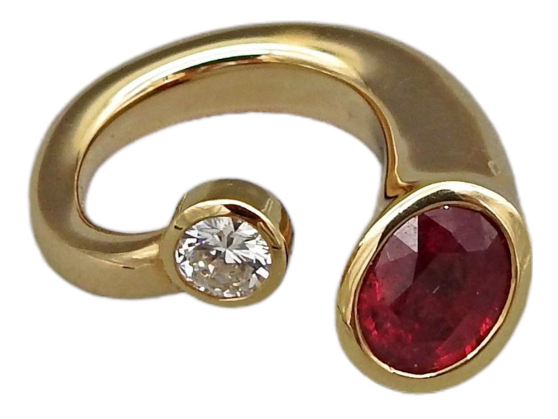 Designer Ring mit Rubin und Diamant - Image 3 of 4