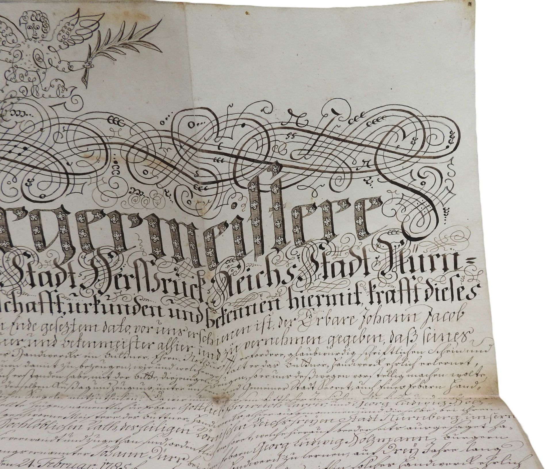 Lehrbrief aus dem Jahr 1788 für Johann Dürr - Image 11 of 14