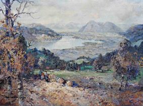 Ludwig Gschossmann (1913 München - 1988 Tegernsee), Blick auf Tegernsee