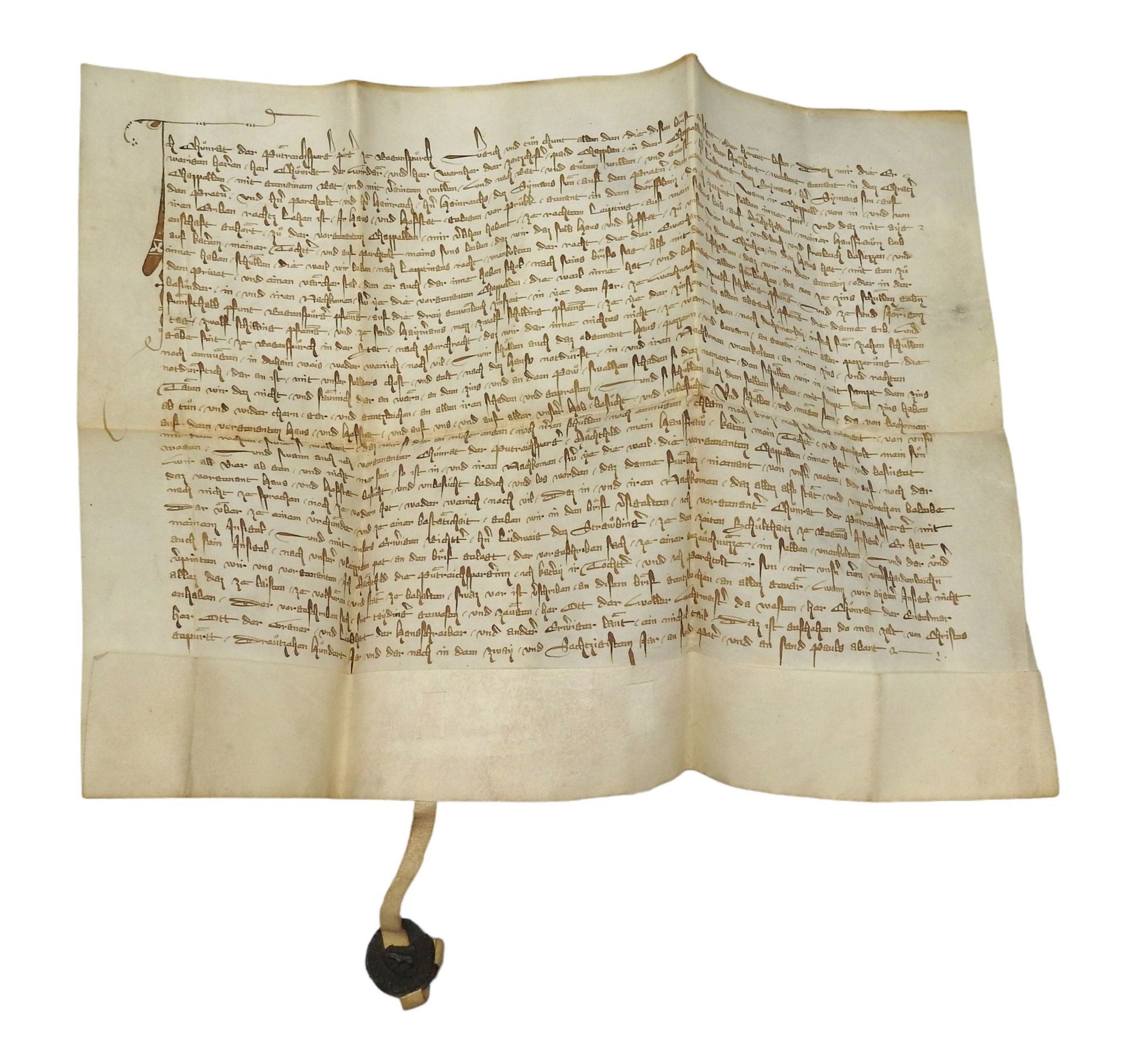Urkunde aus dem Jahr 1362 zum Haus Heuport, Regensburg - Image 2 of 3