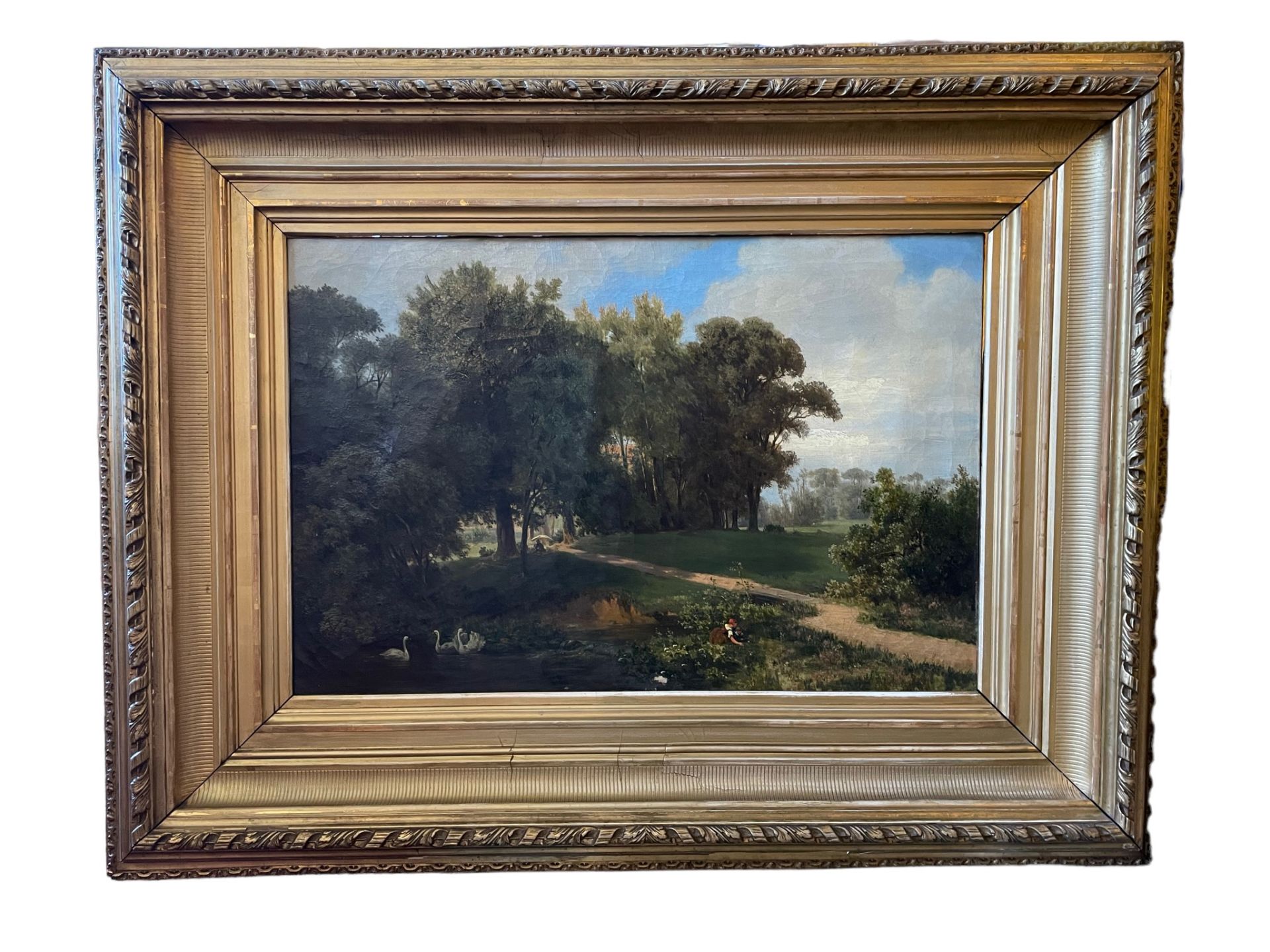 Friedrich Sommer (1830 Lübeck - 1867 Schwartau), Idyllische Parklandschaft - Bild 8 aus 14