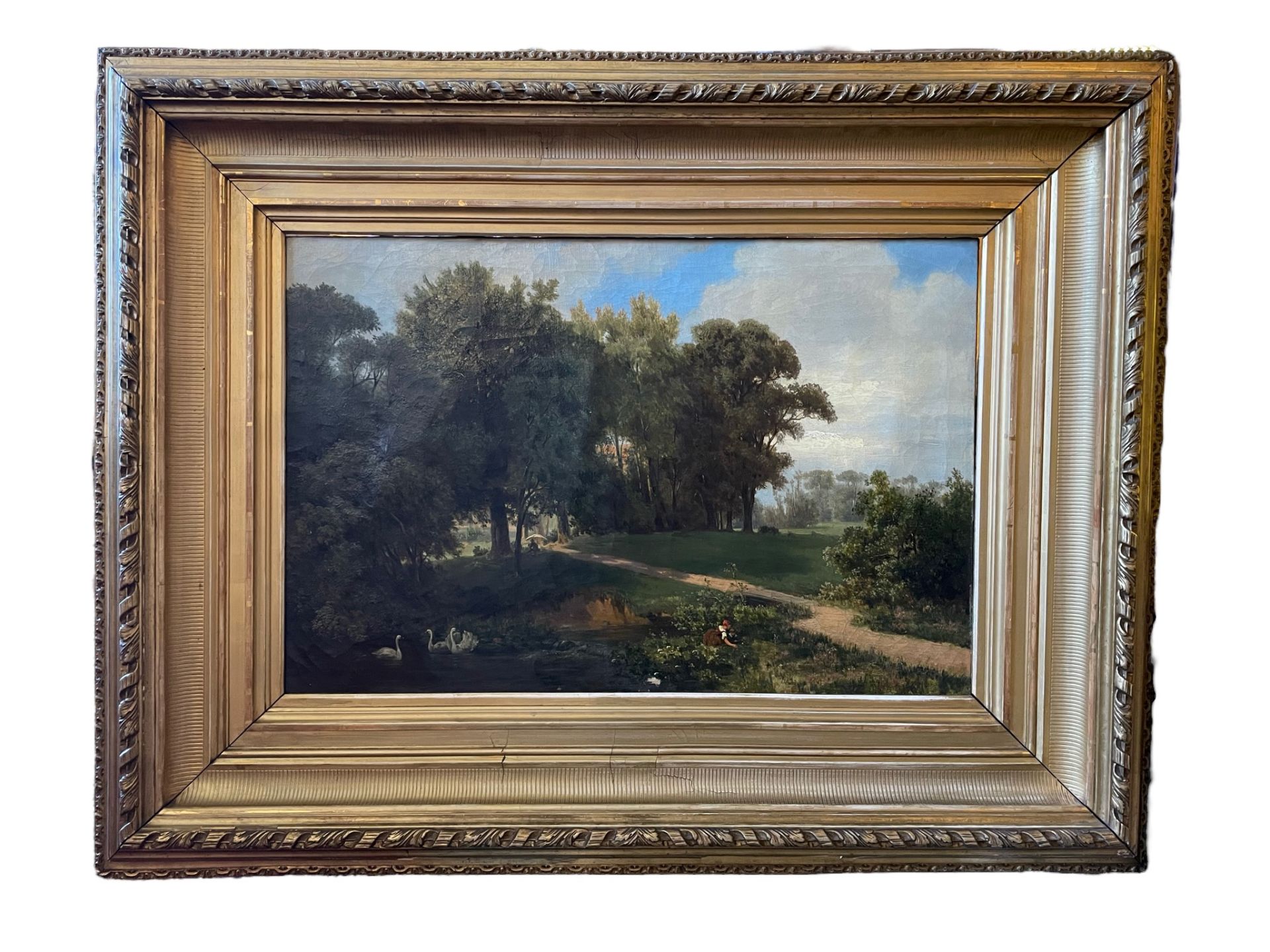 Friedrich Sommer (1830 Lübeck - 1867 Schwartau), Idyllische Parklandschaft - Bild 9 aus 14