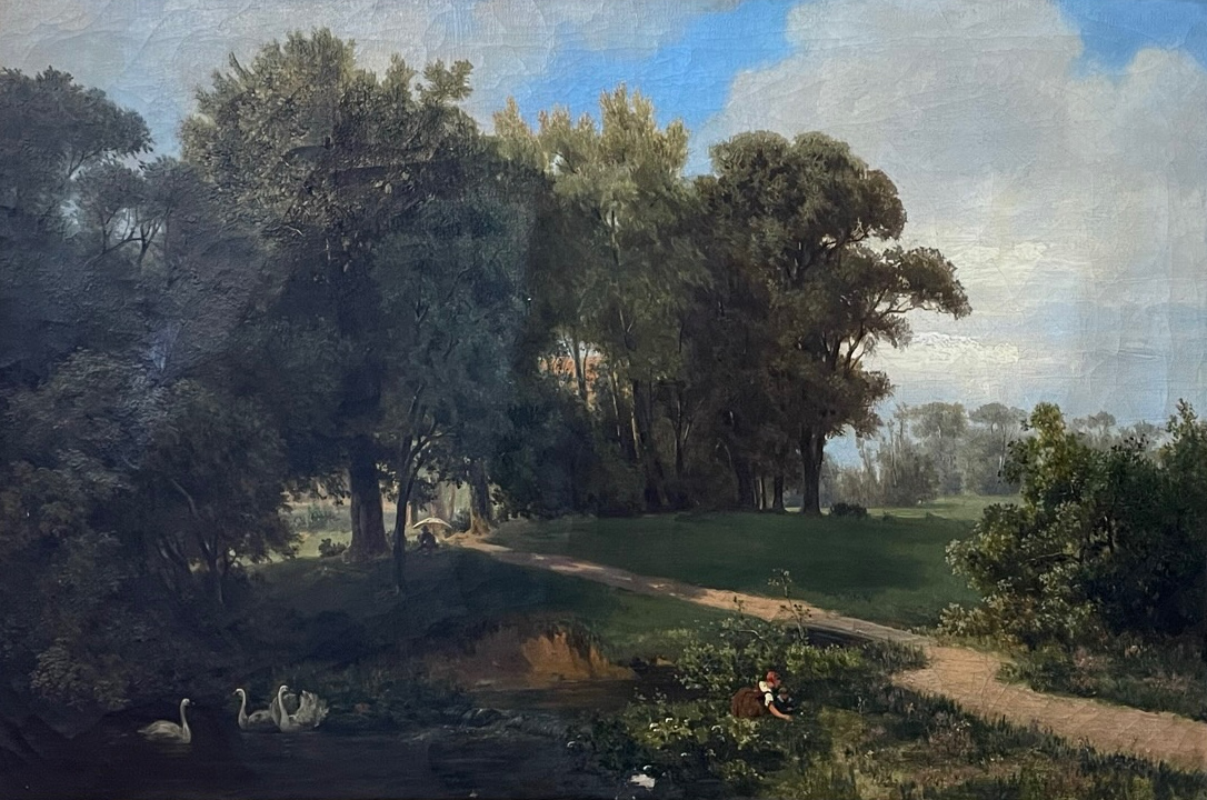 Friedrich Sommer (1830 Lübeck - 1867 Schwartau), Idyllische Parklandschaft