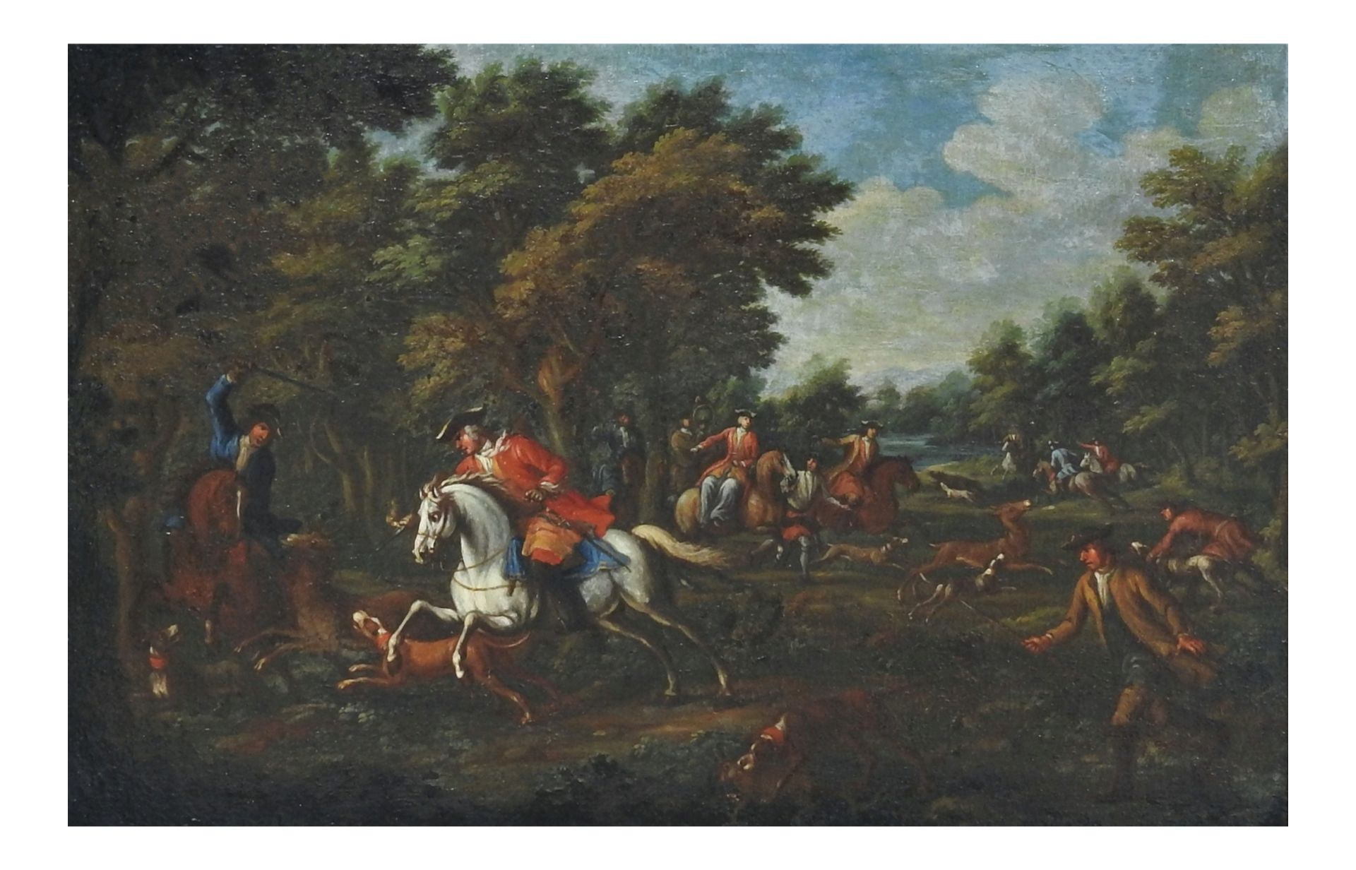 Johann Elias Ridinger (1698 Ulm – 1767 Augsburg), Parforcejagd auf Hirsche